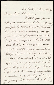 Letter from Oliver Johnson, New York, to Maria Weston Chapman, 3 Dec. 1859