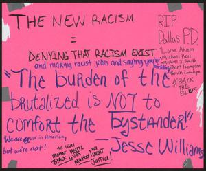 Pink "The New Racism" poster