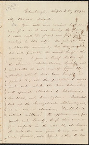 Letter from William Lloyd Garrison, Edinburgh, [Scotland], to Richard Davis Webb, Sept. 25, 1846