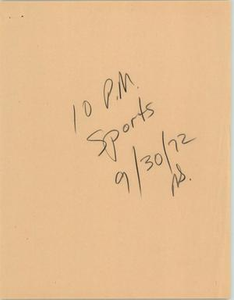 News Script: 10 PM sports