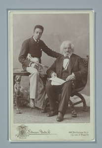 Cabinet card of Frederick Douglass with his grandson, Joseph Douglass