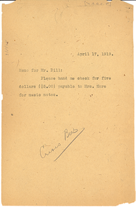 Memorandum from W. E. B. Du Bois to Augustus Granville Dill