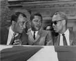 Cecil B. Moore, Georgie Woods and Roy T. Wilkins at rally