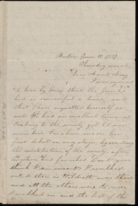 Letter from Deborah Weston, Boston, [Mass.], to Mary Weston, June 15, 1837, Thursday noon