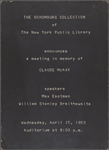 A Meeting in Memory of Claude McKay