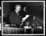 Reuben Borough delivers an address at a birthday party for the Independent Progressive Party of California, circa 1949, Los Angeles