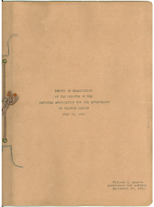 Report on examination of N. A. A. C. P. records of July 1921