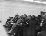 Audience at a trial held after African American passengers were arrested for attempting to integrate city buses in Birmingham, Alabama.