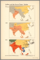 Indien und der ferne Osten: Städte : Um Chr. Geburt -- 1500 -- 1930. Angefertigt für das Bibliographische Institut AG., Leipzig. Gesellschafts- und Wirtschaftsmuseum in Wien.© Gesellschaft und wirtschaft. Bildstatistisches Elementarwerk. Das Gesellschatfs- und Wirtschaftsmuseum in Wien zeigt in 100 farbigen Bildtafeln. Produktionsformen Gesellschaftsordnungen Kulturstufen Lebenshaltungen. Bibliographisches Institut AG. in Leipzig. Indien und der ferne Osten: Städte. (India and the Far East: Cities).