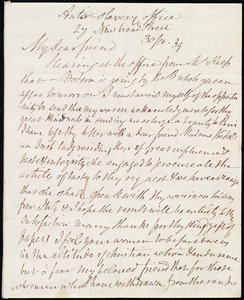 Thumbnail for Letter from Anne Knight, Anti-slavery office, 27 New Broad Street, [London?, England], to Maria Weston Chapman, 30/10 [18]39