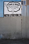 Vestige of MLK Jr. mural at South Park Liquors by Cornell McKennon, South Avalon Boulevard at 51st Street, Los Angeles, 2013