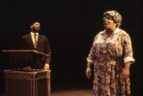 David Alan Anderson and Da'Ron Washington in a scene from the play Rosa Parks and the Montgomery bus boycott