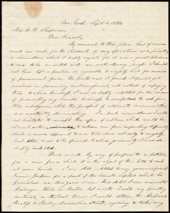 Thumbnail for Letter from Oliver Johnson, New York, to Maria Weston Chapman, Sept. 4, 1844