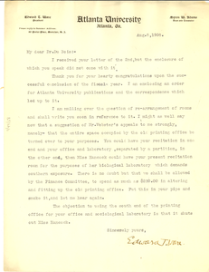 Letter from Atlanta University to W. E. B. Du Bois