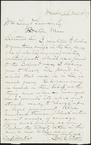 Letter to] Esteemed Sir [manuscript