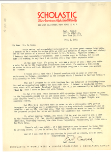 Letter from Earl Conrad to W. E. B. Du Bois