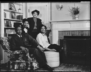 Family near fireplace] [cellulose acetate photonegative