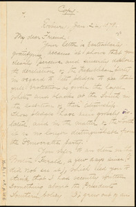 Letter from William Lloyd Garrison, Roxbury, [Mass.], to George Whittemore Stacy, Jan. 24, 1878