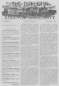 The Bulletin of Atlanta University, January 1896 no. 70, Atlanta, Georgia