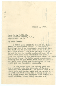 Letter from W. E. B. Du Bois to Mrs. E. A. Duffield