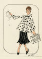 Thumbnail for Costume design drawing, make up technician in polka dots, Las Vegas, June 5, 1980