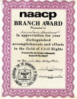 NAACP Branch Award presented to Emma Lou Thornbrough