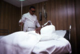 Doctor and patient at a prison hospital