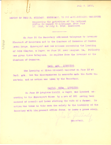 Thumbnail for Report of of John R. Shillady, Secretary, to the Anti-Lynching Committee