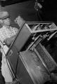 Employee extracting honey from a frame at the Miller Honey Farm in Safford, Alabama.