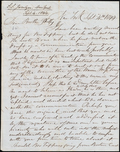 Letter from Simeon Smith Jocelyn, New York, to Amos Augustus Phelps, Septr. 4th 1844