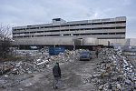 Former Southwest Detroit Hospital opened in 1974. The hospital was built to serve the area's African-American community but closed in 1991 due to the integration of the formerly racially-segregated health care system, and mismanagement. Visible from the F