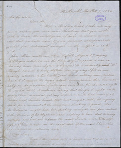 Letter to William Lloyd Garrison, Hallowell, M[ain]e, 1846 Oct[ober] 5