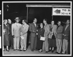 Thumbnail for Screenwriter Dalton Trumbo boards a plane on his way to federal penitentiary, Los Angeles International Airport, Los Angeles, 1950