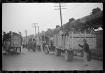 [Untitled photo, possibly related to: Day laborers being hired for cotton picking on Mississippi and Arkansas plantations. Between four and six-thirty every morning during the season, near the Hallan Bridge in Memphis, Tennessee, crowds of Negroes in the streets gather and are loaded into trucks by drivers who bid, and offer them anywhere from fifty cents to one dollar per day]