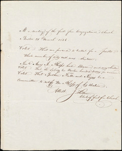 Letter from First Free Congregational Church (Boston, Mass.), [Boston], to Amos Augustus Phelps, [March 21, 1836]