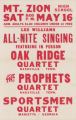 All Night Singing concert with Oak Ridge Quartet at Mount Zion High School