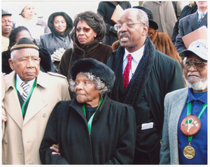 Digital image of Tulsa Race Massacre survivors before Supreme Court Building