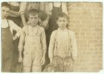 Groups of doffers, etc., all working in the Liberty Cotton Mill, Clayton, N.C., taken at 10:00 A.M., October 29th, 1912. I saw a few very young spinners, one apparently ten years old, working, but could not get them out.  Location: Clayton, North Carolina.