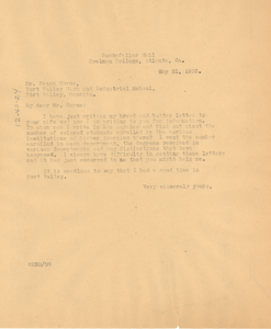 Letter from W. E. B. Du Bois to Frank S. Horne