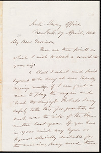 Letter from Oliver Johnson, New York, [N.Y.], to William Lloyd Garrison, 27 April, 1864