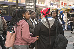 Charter School students, Broad St. at Market St., Newark, 2018. A middle aged black man warned me: "You know these are all young kids, you shouldn't be photographing them"