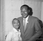 Tom Bradley posing with Eartha Kitt, Los Angeles, 1969