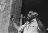 Hosea Williams speaking from the steps of Brown Chapel AME Church in Selma, Alabama, during the 20th anniversary commemoration of the Selma to Montgomery March.