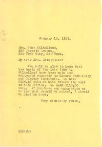 Letter from W. E. B. Du Bois to Mrs. John Milholland