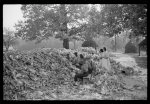 [Untitled photo, possibly related to: Corn shucking on Uncle Henry Garrett's place, Negro tenant of Mr. Fred Wilkins. White women don't go to Negro shucking to help with the cooking but white men are fed by Negro women just the same as at other shucking week previous at Mr. Fred Wilkins' home. Tally Ho, Near Stem, Granville County, North Carolina]