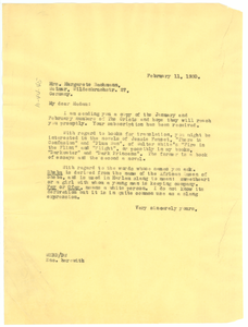 Letter from W. E. B. Du Bois to Margarete Bachman