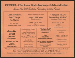 October at The Junior Black Academy of Arts and Letters: Where You Will Meet the Fascinating and the Famous