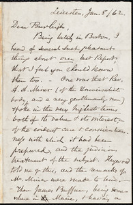 Letter from Samuel May, Leicester, [Mass.], to Charles Calistus Burleigh, Jan. 8 / 62