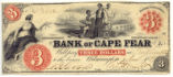 Bank of Cape Fear three-dollar note, 1859