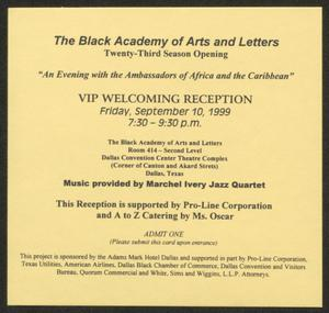 Invitation: VIP Welcoming Reception